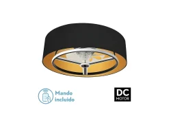 Online AKUNADECOR Ventilador Dc Anuska Negro Led 6 Velocidades 3 Colores Dorado