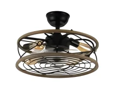 AKUNADECOR Plafón-Ventilador Dc Arcadia E27 Con Mando A Distancia Negro