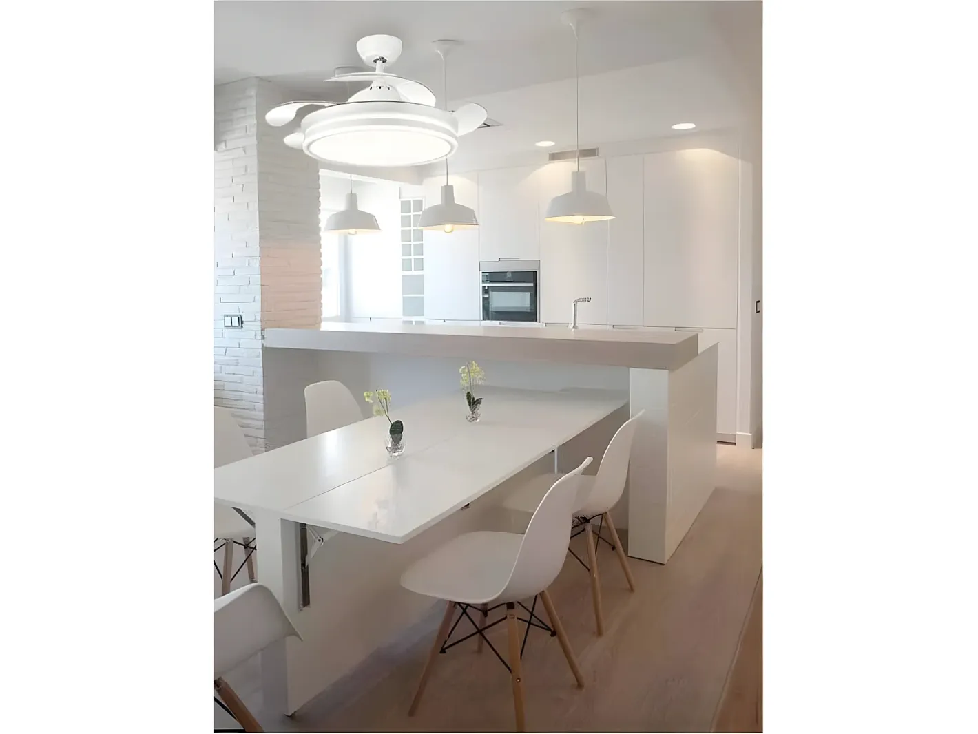 Clearance AKUNADECOR Ventilador Dc Bayomo L Led Con Memoria De Color Blanco