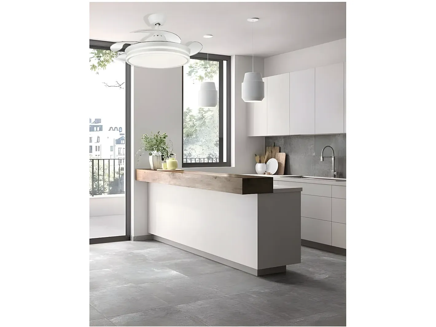 Clearance AKUNADECOR Ventilador Dc Bayomo L Led Con Memoria De Color Blanco