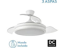Clearance AKUNADECOR Ventilador Dc Bayomo L Led Con Memoria De Color Blanco