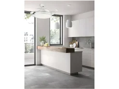 AKUNADECOR Plafón-Ventilador Dc Bayomo L Niquel Led Con Memoria De Color Plateado