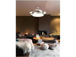 AKUNADECOR Plafón-Ventilador Dc Bayomo L Niquel Led Con Memoria De Color Plateado