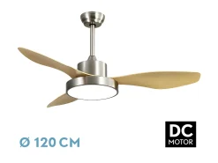 Hot AKUNADECOR Ventilador Dc Hayate L Niquel Haya Led Memoria De Color Y Temporizador Plateado