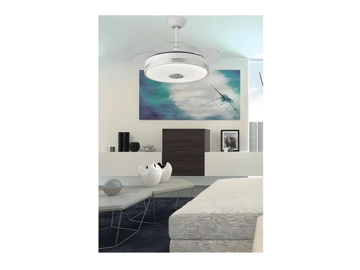 AKUNADECOR Ventilador Dc Matanuska Niquel Con Altavoz Y Conectividad Bluetooth Plateado Outlet