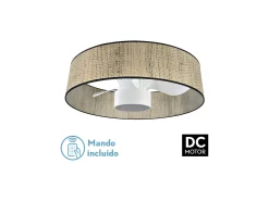 AKUNADECOR Plafón-Ventilador Dc Natasha Blanco Led Control Remoto Cct Regulable Beige