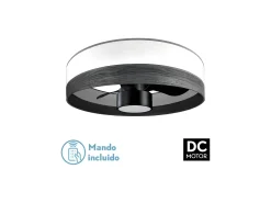 New AKUNADECOR Ventilador Dc Olga Blanco Led Memoria Color Temperatura Regulable Negro