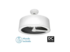 AKUNADECOR Plafón-Ventilador Dc Tatiana Negro Led Integrado 3temperaturas Mando Distancia Blanco