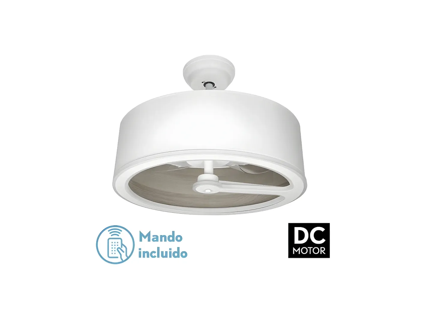 Best AKUNADECOR Ventilador Dc Tatiana Gris Led Integrado 3temperaturas Mando Distancia Blanco