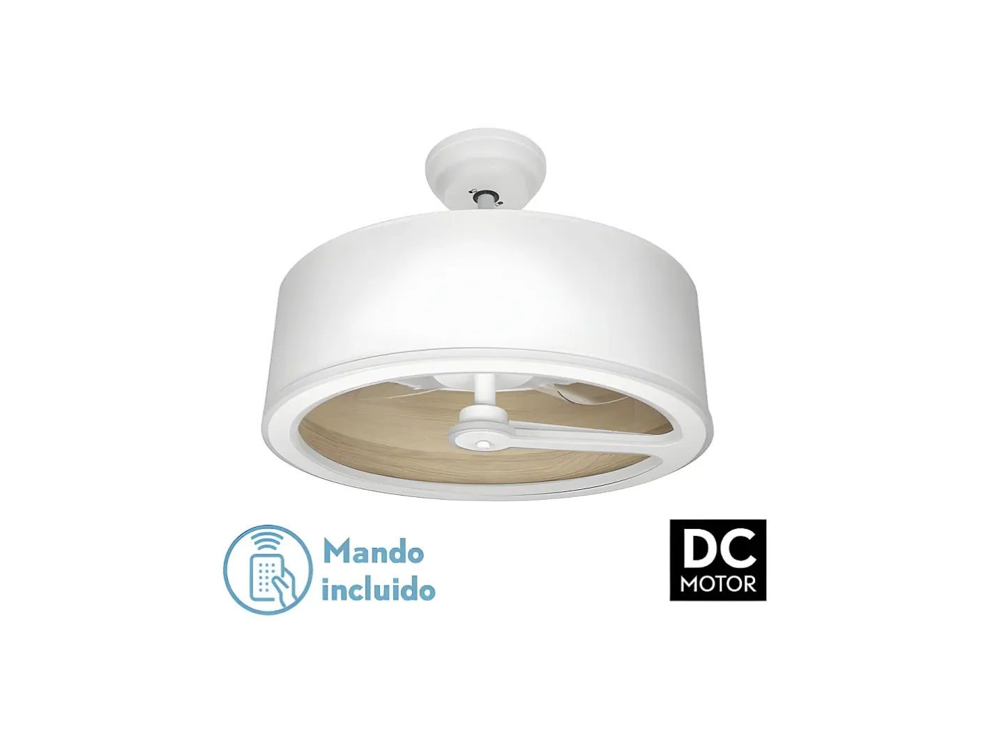 AKUNADECOR Plafón-Ventilador Dc Tatiana Beis Led Integrado 3temperaturas Mando Distancia Blanco