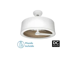 AKUNADECOR Plafón-Ventilador Dc Tatiana Marron Led Integrado 3temperaturas Mando Distancia Blanco