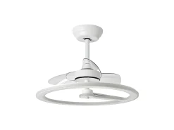 AKUNADECOR Plafón-Ventilador Dc Tatiana Marron Led Integrado 3temperaturas Mando Distancia Blanco
