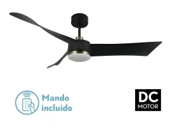 AKUNADECOR Ventilador Dc Tempel Led Cct Regulable Con Inverter Negro