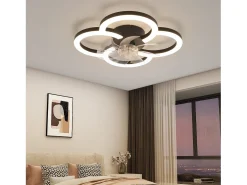 NETTLIFE Ventilador de techo LED con iluminación - 40 W, silencioso, , con control remoto, temporizador regulable de 6 velocidades Negro Clearance