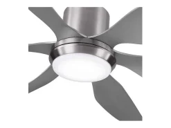 AKUNADECOR Ventilador Extragrande Dc Otto Niquel Led Memoria De Color Y Temporizador Apagado Plateado