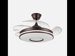 Outlet AKUNADECOR Ventilador Marron Modelo Dani L Motor Dc Y Led Integrado Marru00f3n