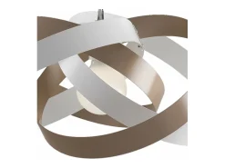 Vertigo - Lámpara colgante de hierro lacado blanco y gris tórtola con cable de acero orientable 1 luz 125 - Ø54 - BL156-1-BT Topo Discount