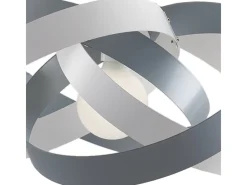 Outlet Vertigo - Lámpara colgante de hierro lacado y gris con cable de acero orientable 1 luz 125 - Ø54 - BL156-1-BG Blanco