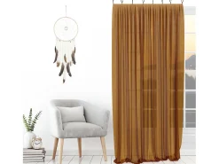 Soleil d'ocre Ropa De Casa-Visillo con anillos 135X250 cm SPIRIT bronze Amarillo