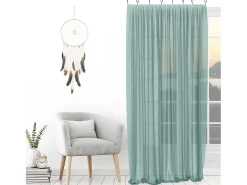 Soleil d'ocre Ropa De Casa-Visillo con anillos 135x250 cm SPIRIT water green Verde