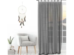 Soleil d'ocre Visillo con nudos 135x250 cm SPIRIT grey Gris Discount