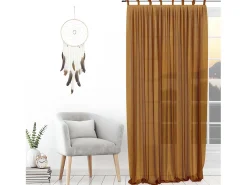 Soleil d'ocre Visillo con nudos 135x250 cm SPIRIT bronze Amarillo New