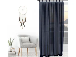 Soleil d'ocre Visillo con nudos 135x250 cm SPIRIT storm Azul