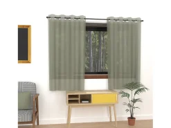 Hot Soleil d'ocre Visillo con ojales 135x180 cm ALIX caqui, por Verde