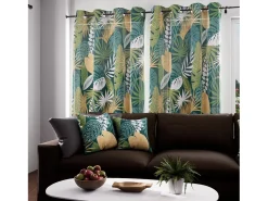 Discount Soleil d'ocre Visillo con ojales de algodón puro 135x250 cm TANZANIA Verde