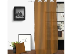 Online Soleil d'ocre Visillo con ojales en algodón lavado 135x250 cm SPIRIT bronce Amarillo