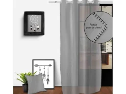 Soleil d'ocre Visillo con ojales en algodón lavado 135x250 cm SPIRIT Gris Online