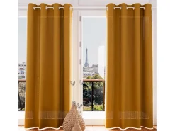 Online Soleil d'ocre Visillo con ojales jacquard TERCIOPELO Ocre Naranja