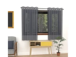 Soleil d'ocre Ropa De Casa-Visillo con ojales 135x180 cm ALIX blue jeans Azul oscuro
