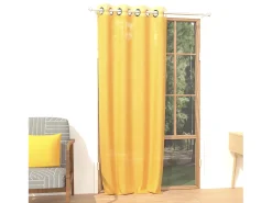 Soleil d'ocre Ropa De Casa-Visillo con ojales 135x250 cm ALIX radiante, por Amarillo