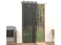 Soleil d'ocre Ropa De Casa-Visillo con ojales 135x250 cm ALIX Negro