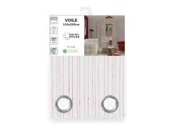 Clearance Soleil d'ocre Visillo con ojales 135x250 cm CHARLIE, por Rojo