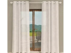 Soleil d'ocre Ropa De Casa-Visillo con ojales 135x250 cm CELIA , por Blanco