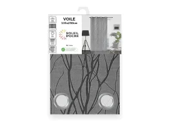Soleil d'ocre Visillo con ojales 135x250 cm LIANE , por Gris