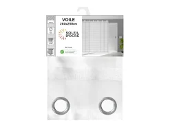 Soleil d'ocre Ropa De Casa-Visillo con ojales 280X250 cm LOUIS, por Blanco