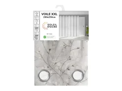 Soleil d'ocre Ropa De Casa-Visillo con ojales 280x250 cm OSAKA, por Blanco