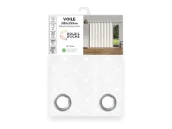 Soleil d'ocre Ropa De Casa-Visillo con ojales 280x250 cm PAULINE, por Blanco