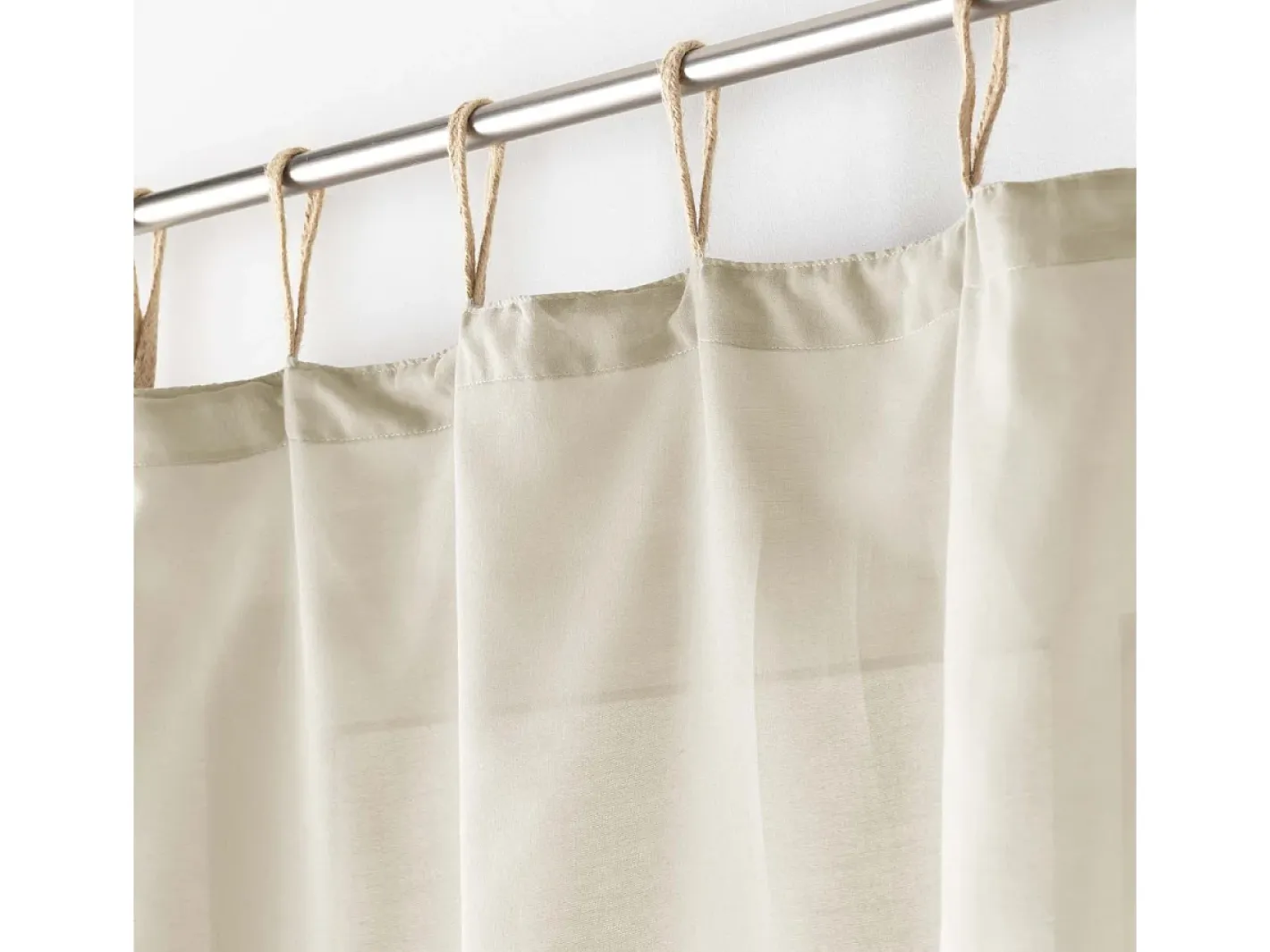 Douceur d'intérieur Visillo con presillas liso Beige Discount