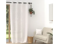Soleil d'ocre Ropa De Casa-Visillo de lino con ojales 135x250 cm LINO Blanco