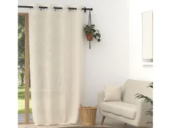 Sale Soleil d'ocre Visillo de lino con ojales 135x250 cm natural LINO Beige
