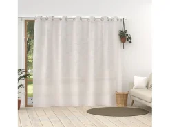 Soleil d'ocre Ropa De Casa-Visillo de lino con ojales 280x250 cm LINO Blanco