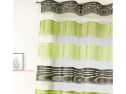 Visillo en organza a finas rayas horizontales Verde New