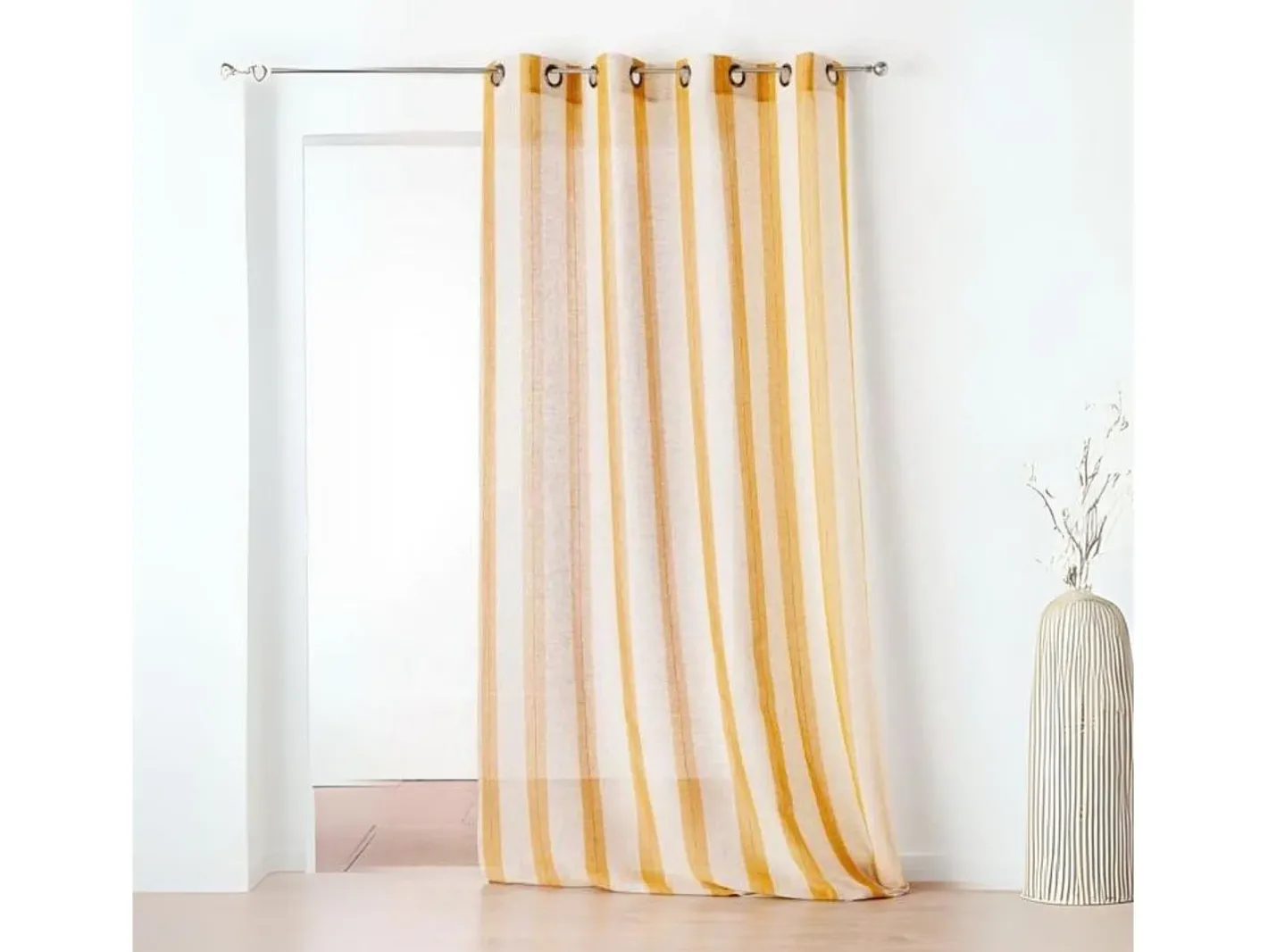 Visillo Fantasía con Rayas Verticales Amarillo