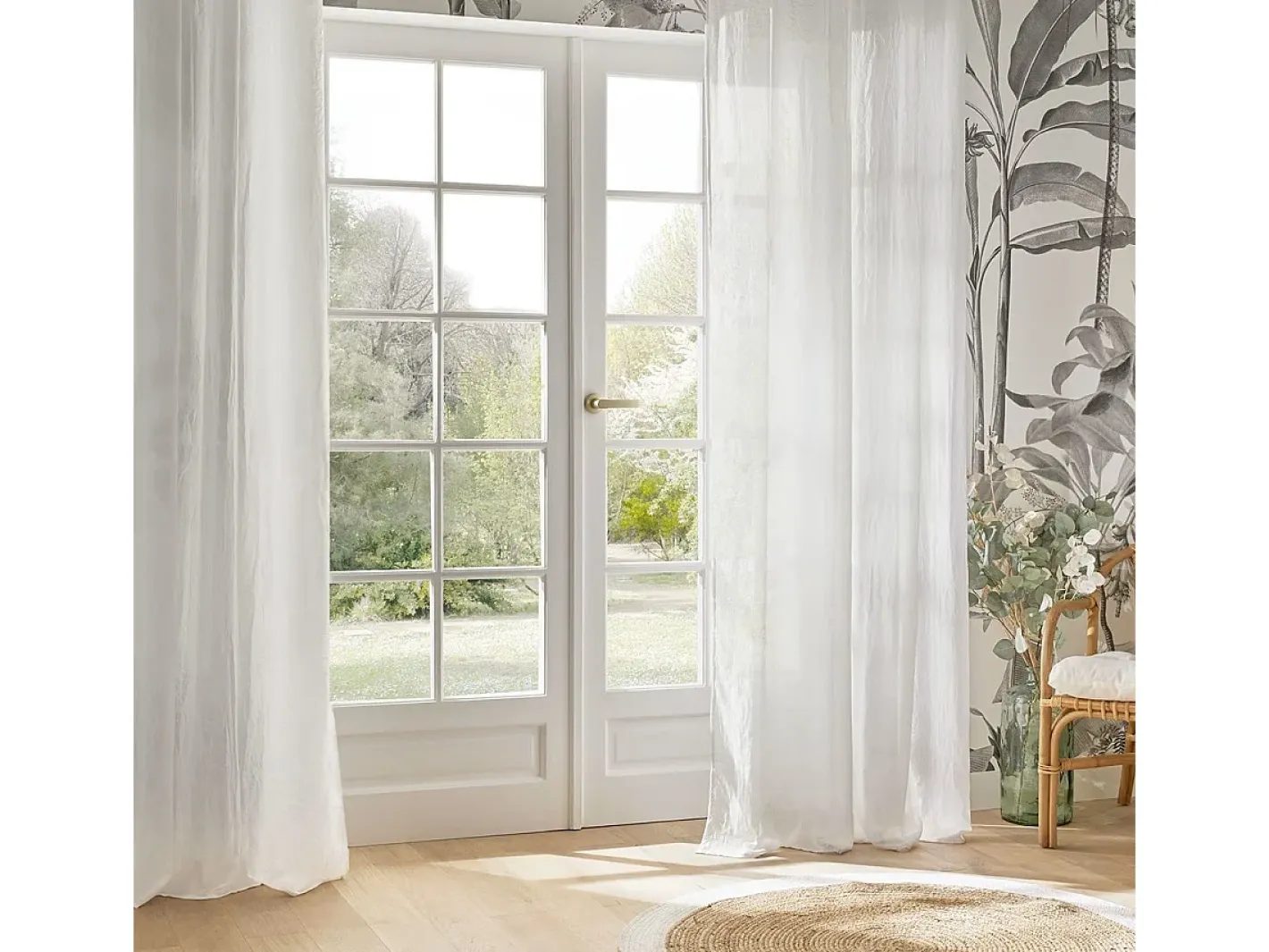Outlet Atmosphera Visillo liso con ojales Blanco