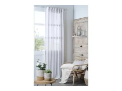 Visillo liso con presillas disimuladas Blanco Outlet