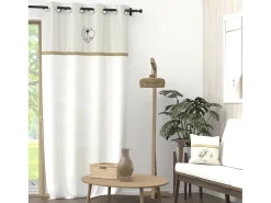 Best Soleil d'ocre Visillo ojales de algodón 135x250 cm AIMEE, por Beige